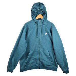 Nike Club Fleece Hoodie Mens XXL Green Full Zip Fleece Athletic Dept 804389-375